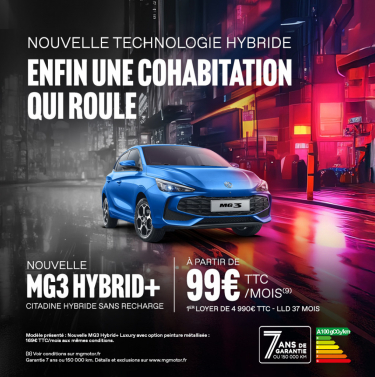 LA NOUVELLE MG3 HYBRID + A PARTIR DE 99€ TTC/MOIS(9)