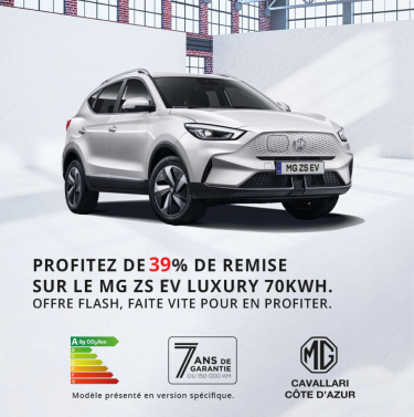 Remise exceptionnelle de 39% (1) sur le MG ZS EV LUXURY